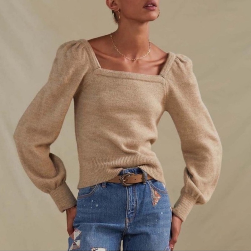ANTHROPOLOGIE PUFF SLEEVE SWEATER Size XS